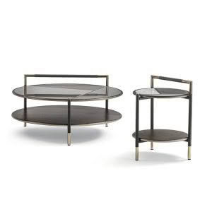 Modern glass and metal coffee and side tables