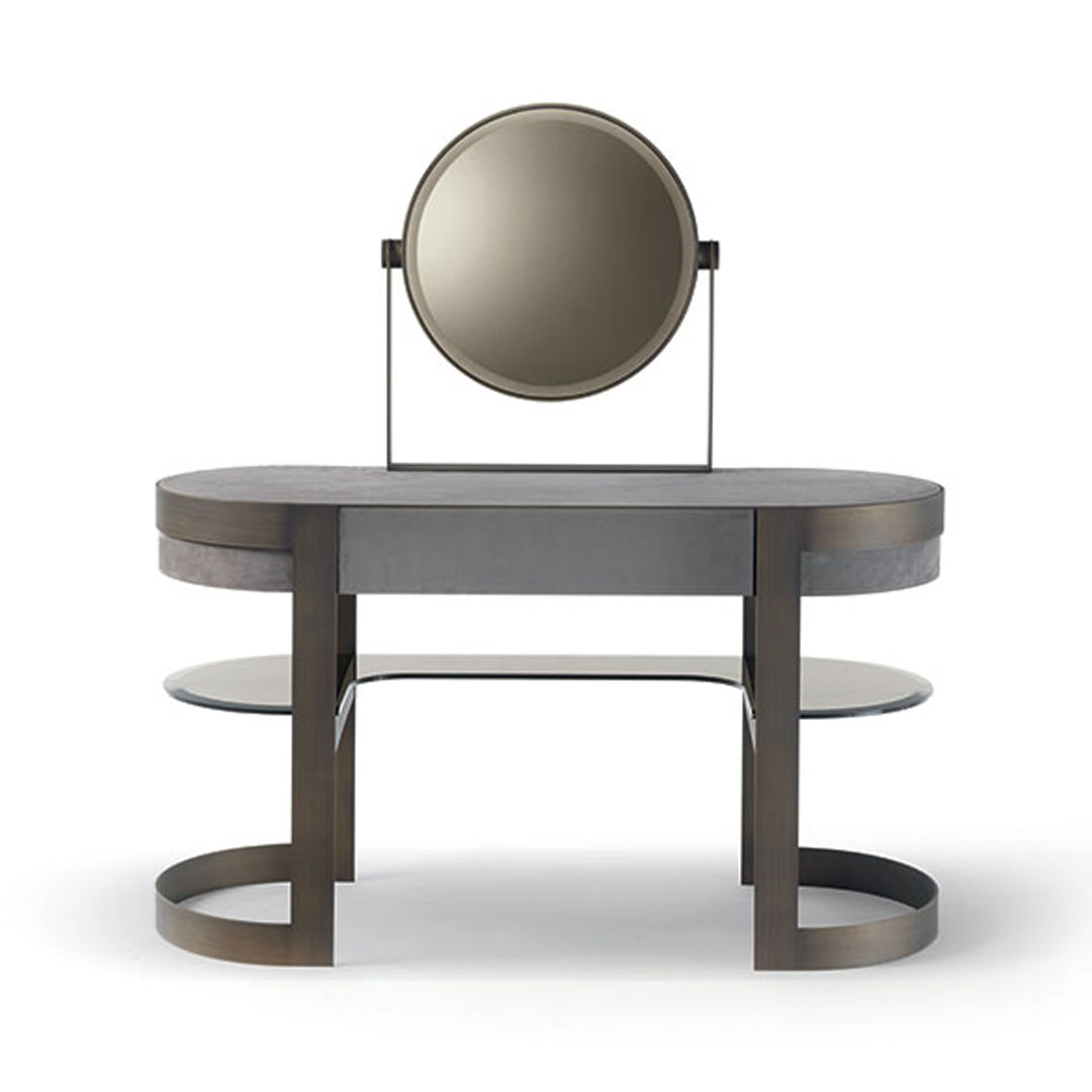 Modern circular vanity dresser with mirror