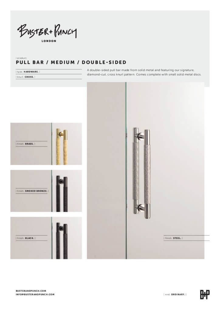 Buster+Punch double-sided pull bars in various finishes