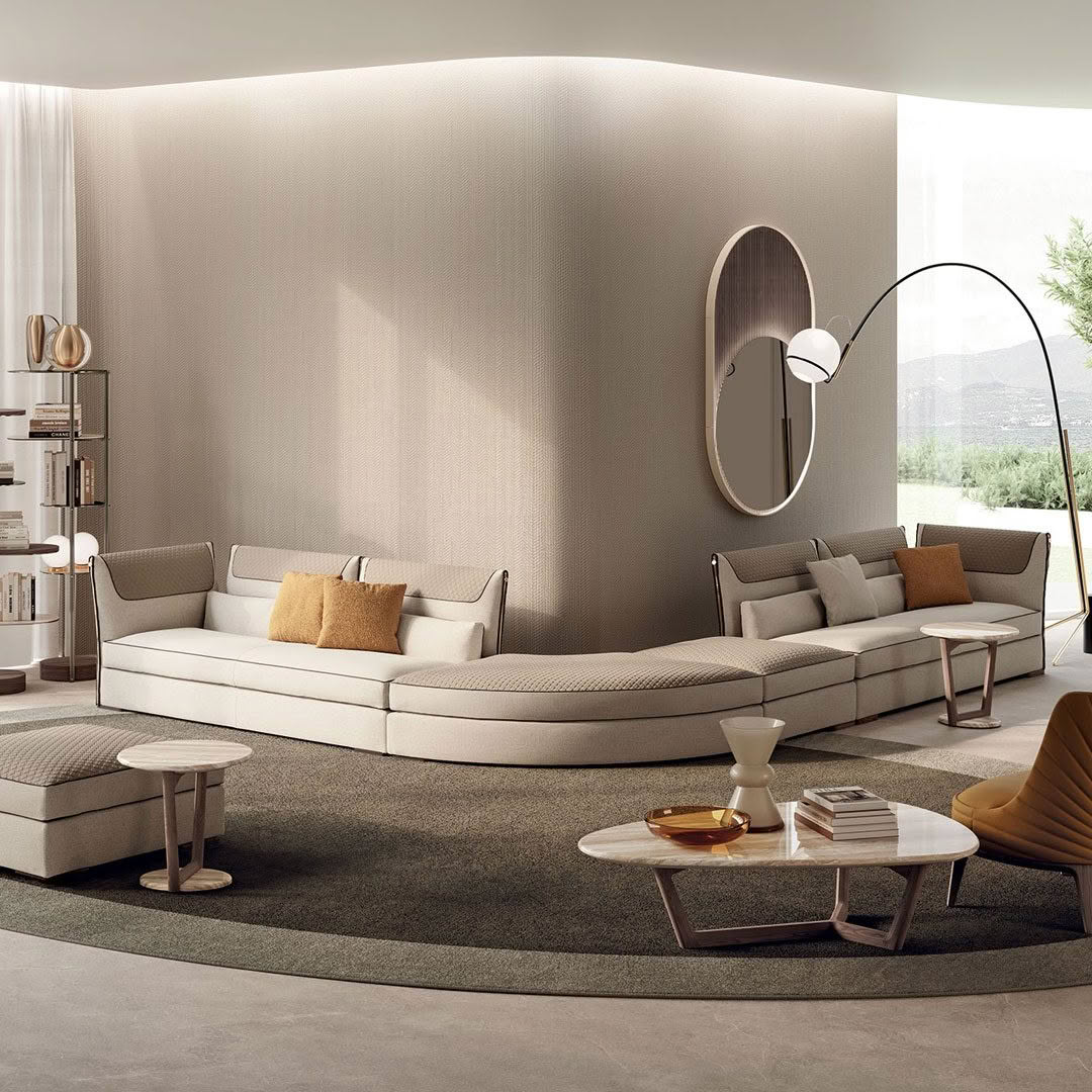 Elegant modern living room with neutral tones