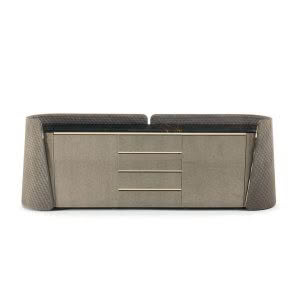 Modern beige sectional sofa with storage compartments