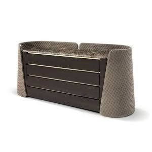 Modern textured dresser with marble top