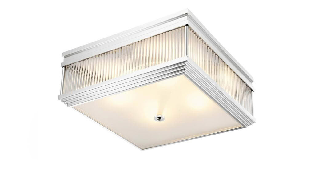 Square white ceiling light fixture