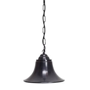 Black bell with chain isolated on white background