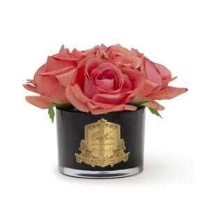 FIVE ROSES - PEACH IN BLACK GLASS - COTE NOIRE
