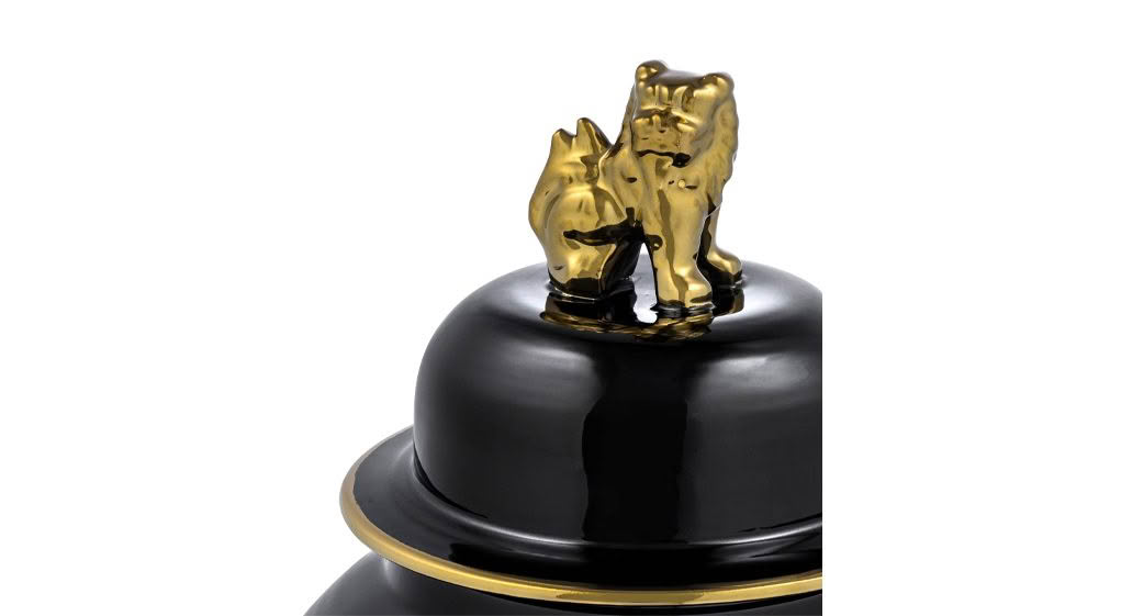 Black and gold bell with wolf handle
