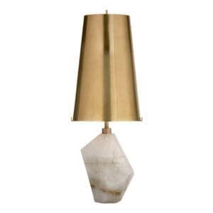 HALCYON ACCENT TABLE LAMP - QUARTZ WITH ANTIQUE BRASS SHADE