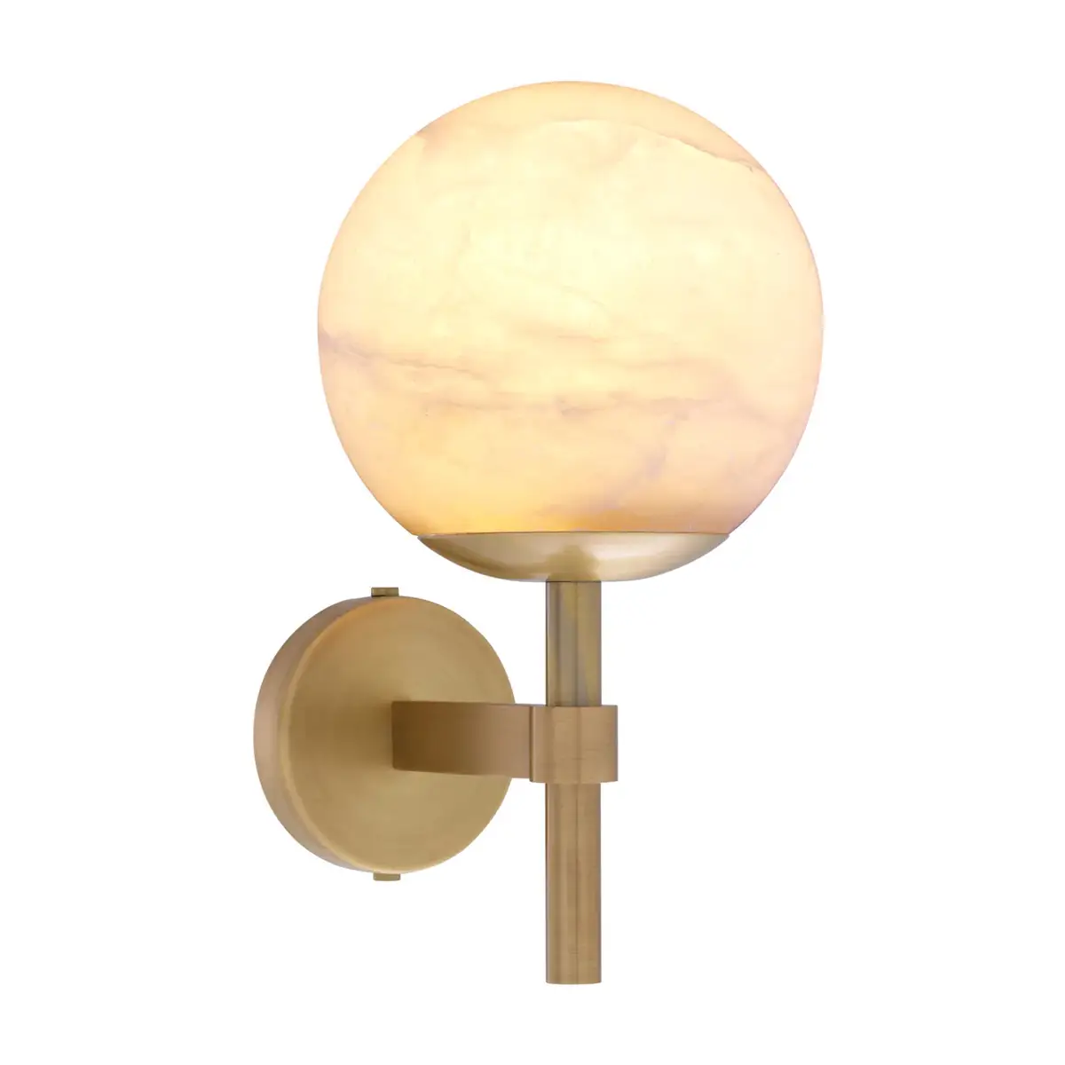 Wall-mounted spherical marble light fixture