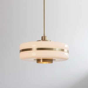 MASINA PENDANT LIGHT 400 - BRUSHED BRASS WITH OPAL GLASS