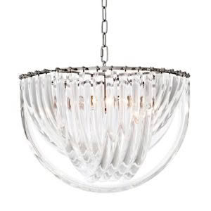 MURANO CHANDELIER 50CM - NICKEL