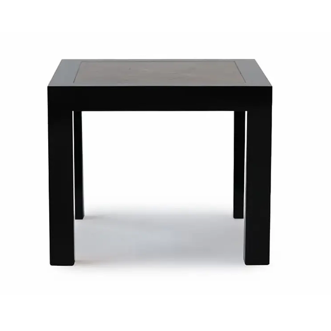 Simple black modern square table on white background
