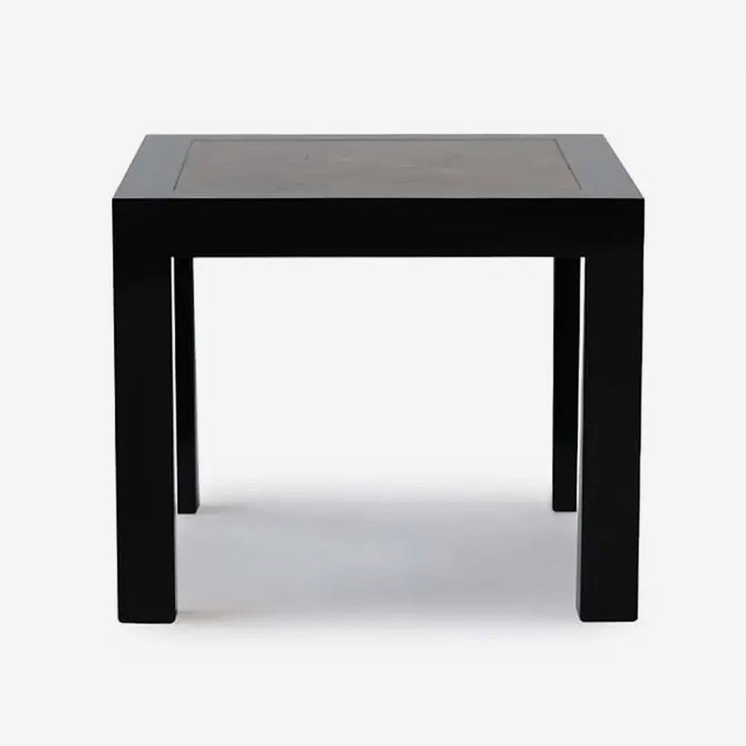 Simple black modern square table on white background