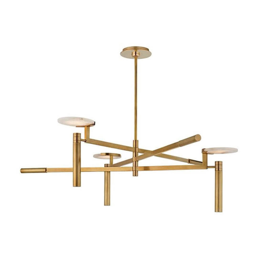 Modern gold chandelier with multiple horizontal arms