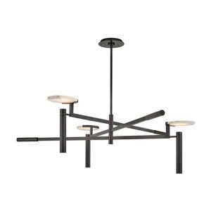 Modern black ceiling light fixture with six arms