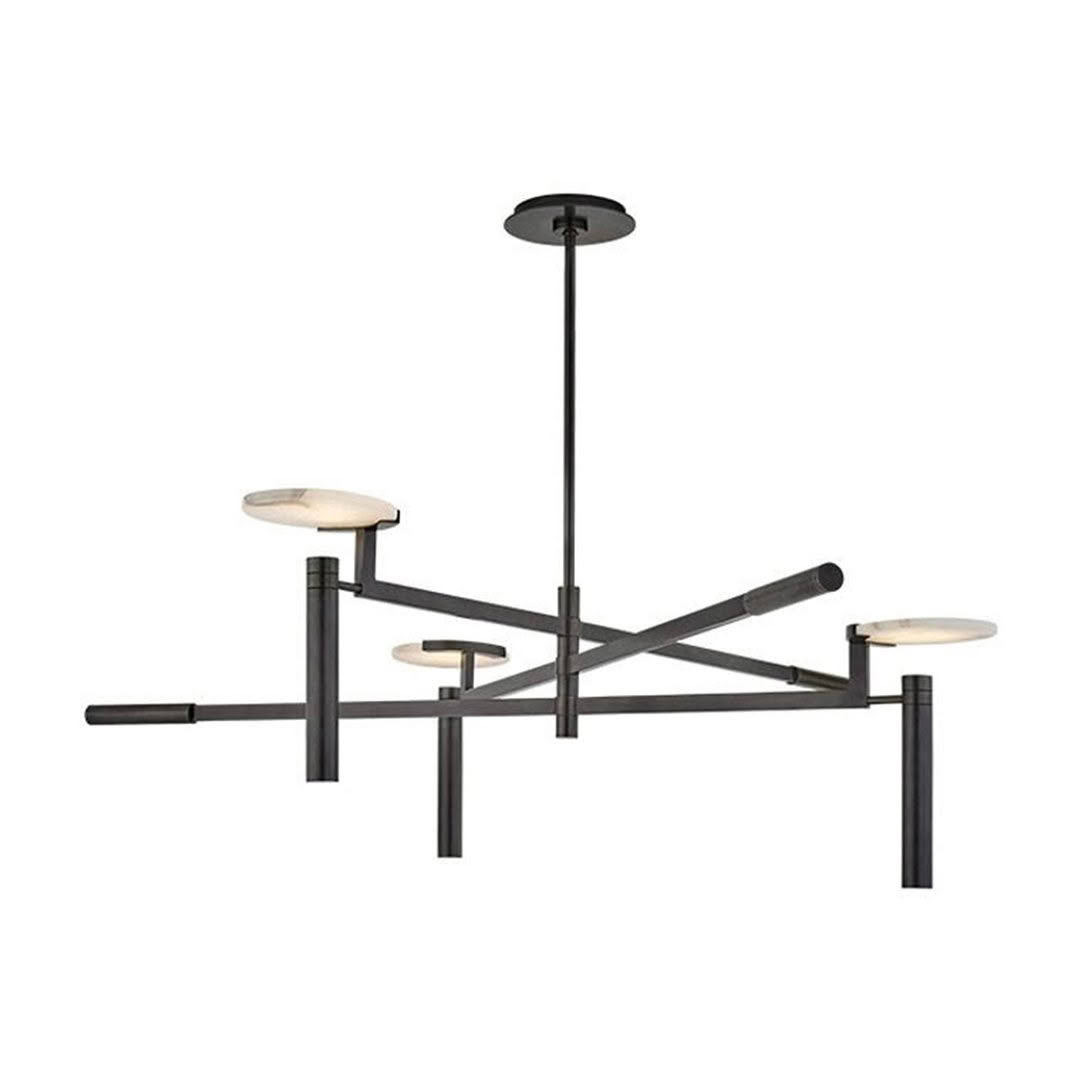 Modern black ceiling light fixture with six arms