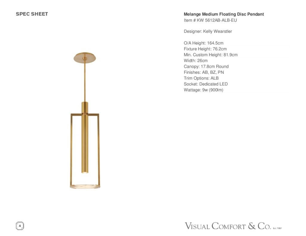 Elegant gold pendant light with specifications
