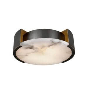 MELANGE SMALL FLUSH MOUNT - BRONZE WITH ALABASTER