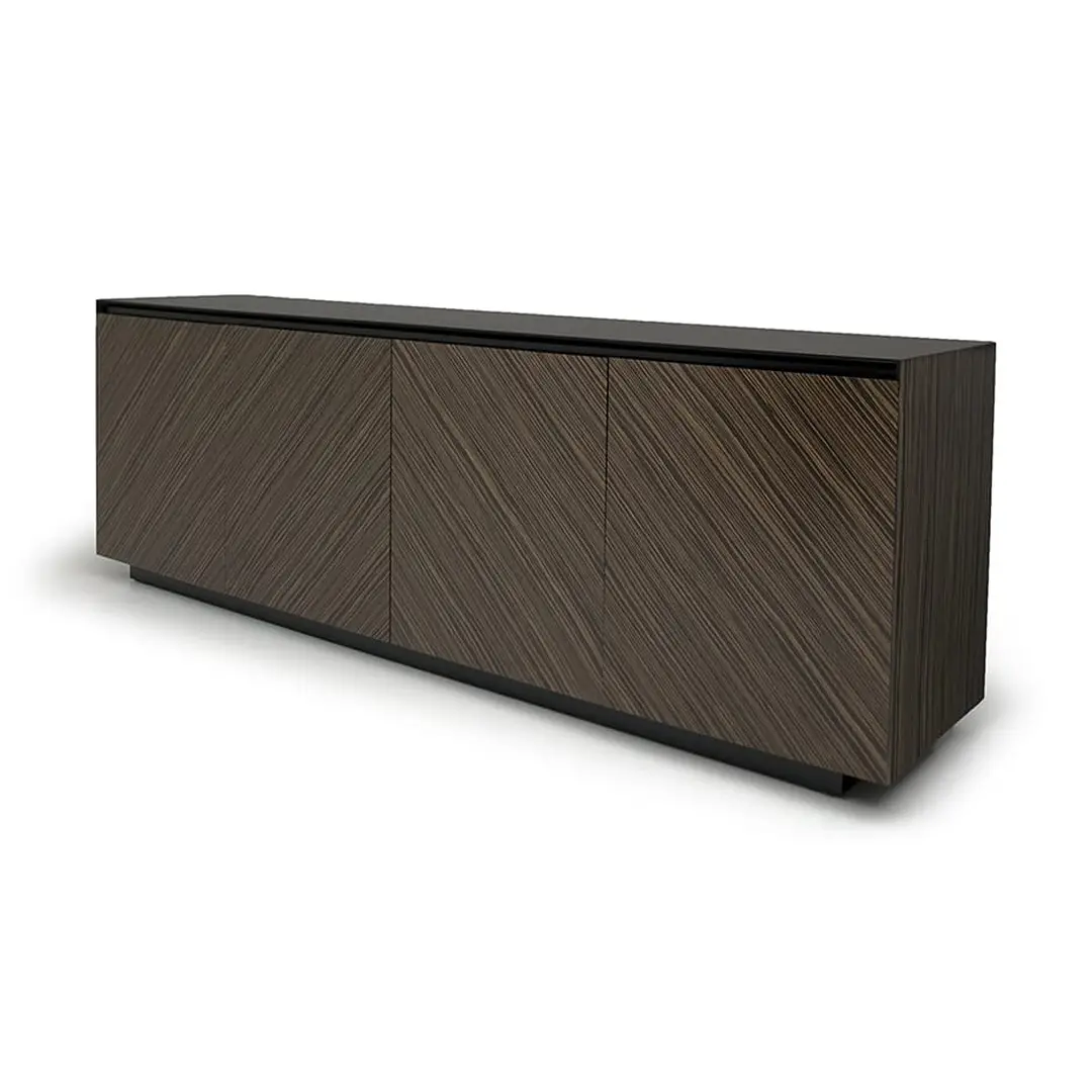 Modern dark wood textured sideboard cabinet