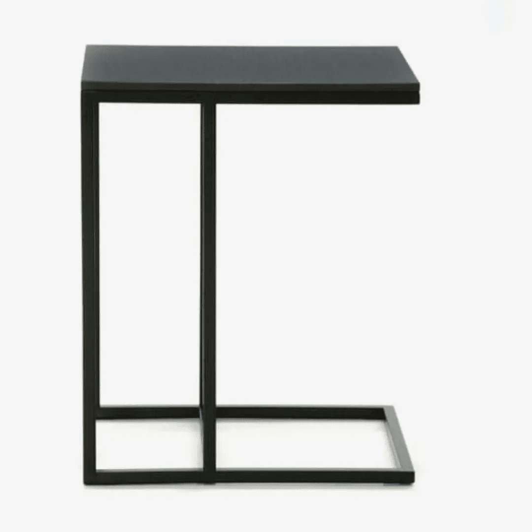 Minimalist black metal side table