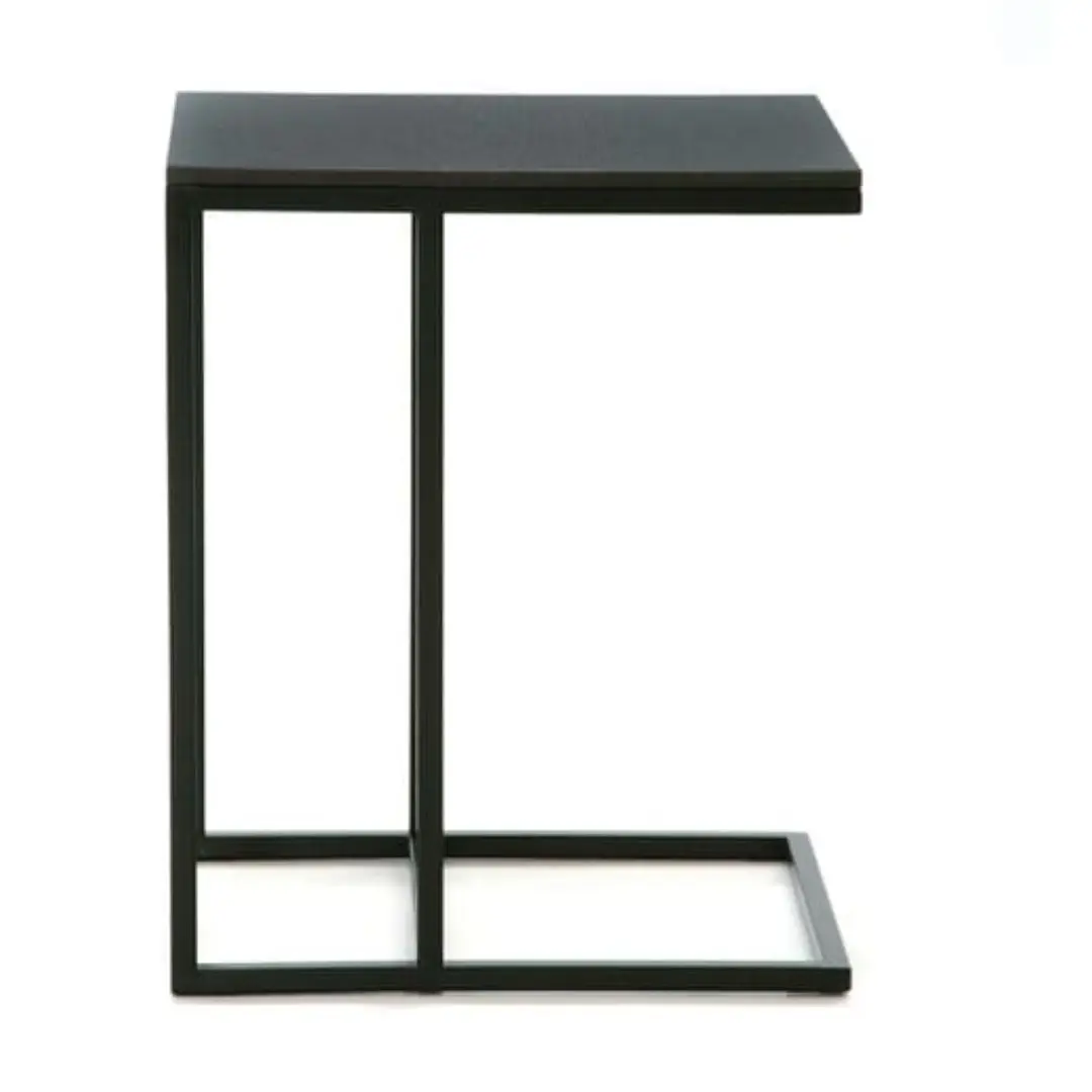Minimalist black metal side table