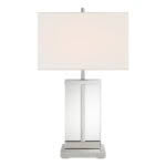 Modern silver table lamp with rectangular shade