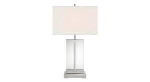 Modern silver table lamp with rectangular shade