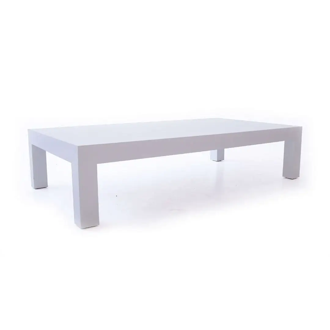 Minimalist gray coffee table on white background