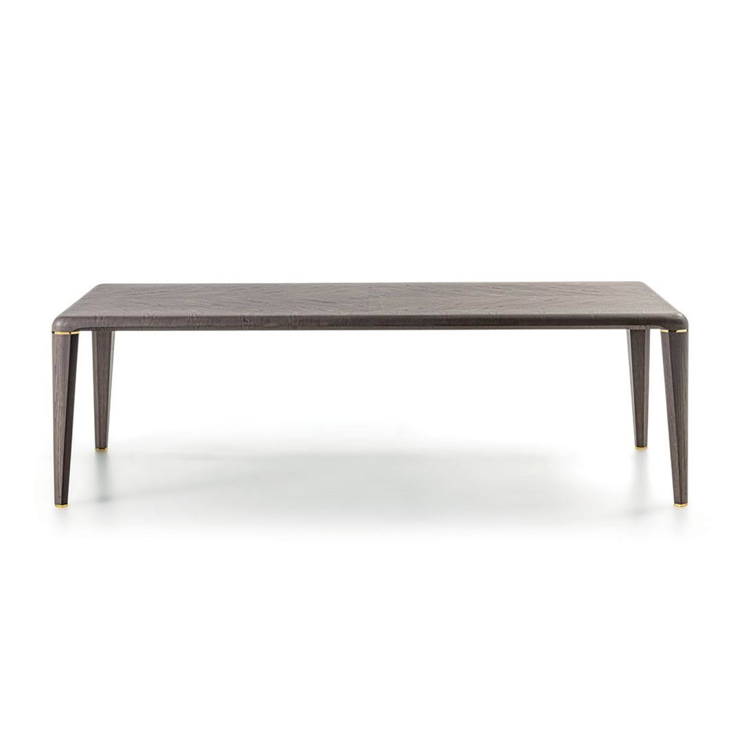 Modern gray wood coffee table with metal legs