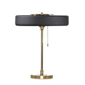 REVOLVE - TABLE LAMP - BRUSHED BRASS + BLACK SHADE