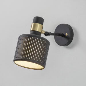 Riddle Wall light / single / black with brass
