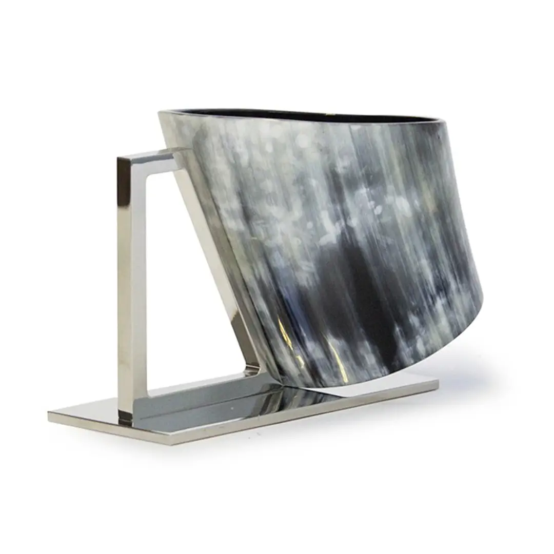 Modern metal magazine holder with sleek design