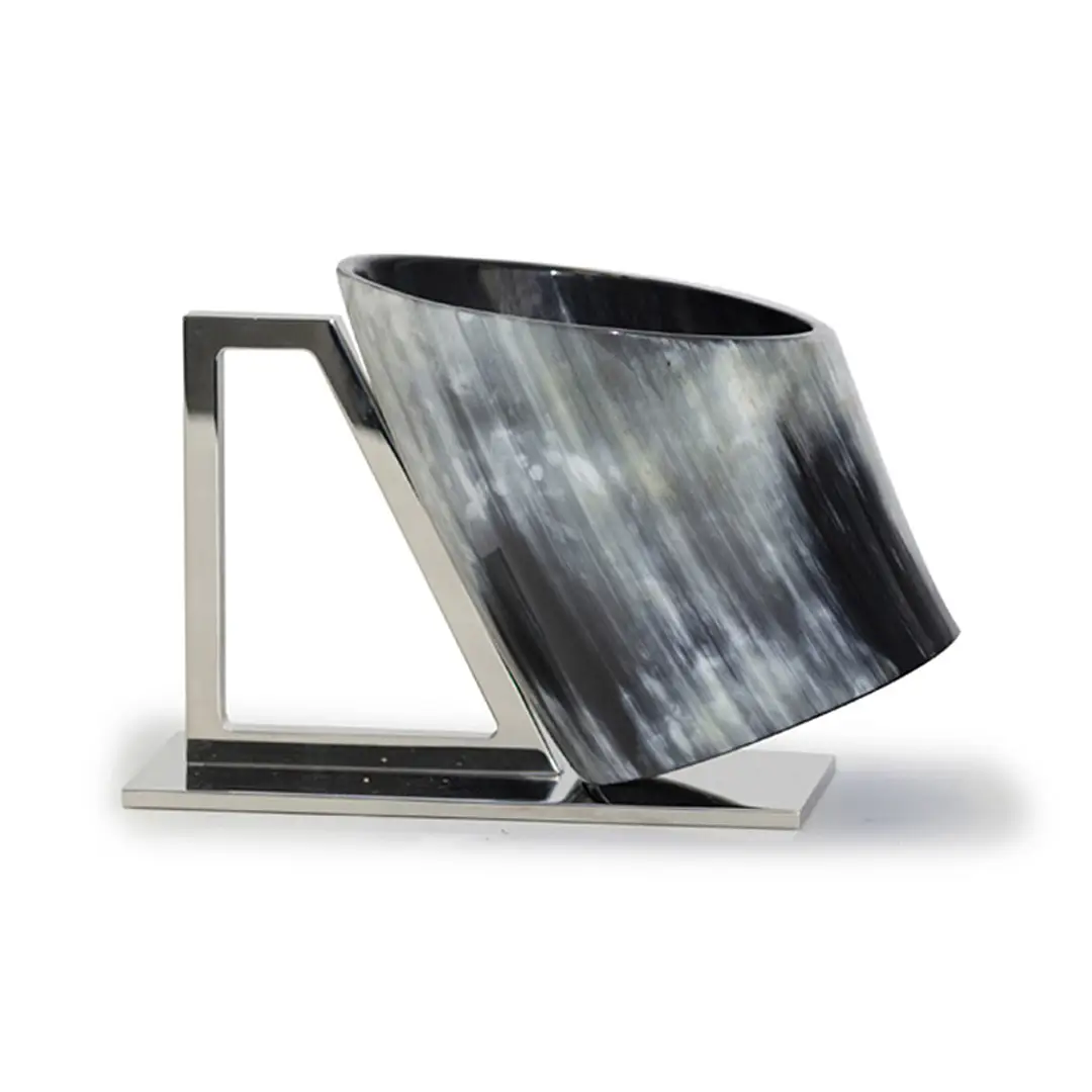 Modern angular marble chair on white background