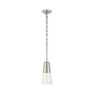 Modern pendant light with nickel finish and glass shade