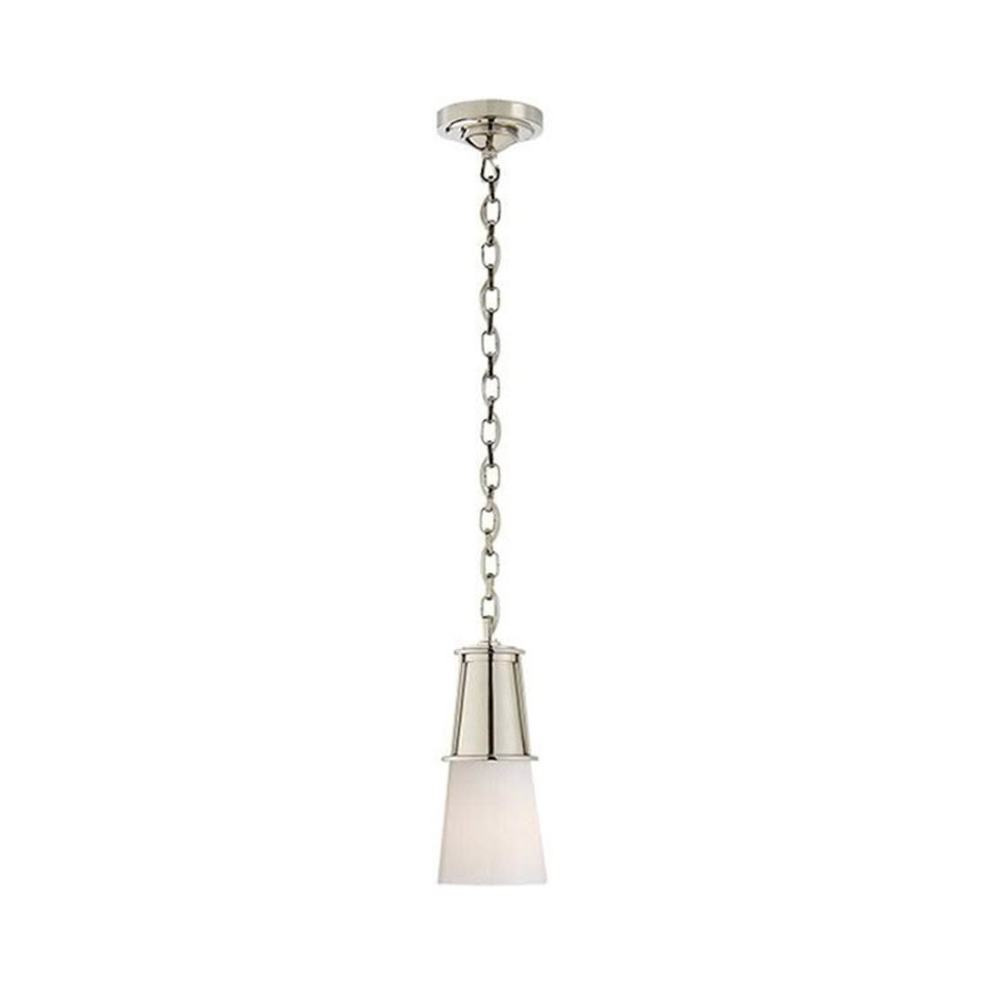 Elegant pendant light with chain and frosted shade