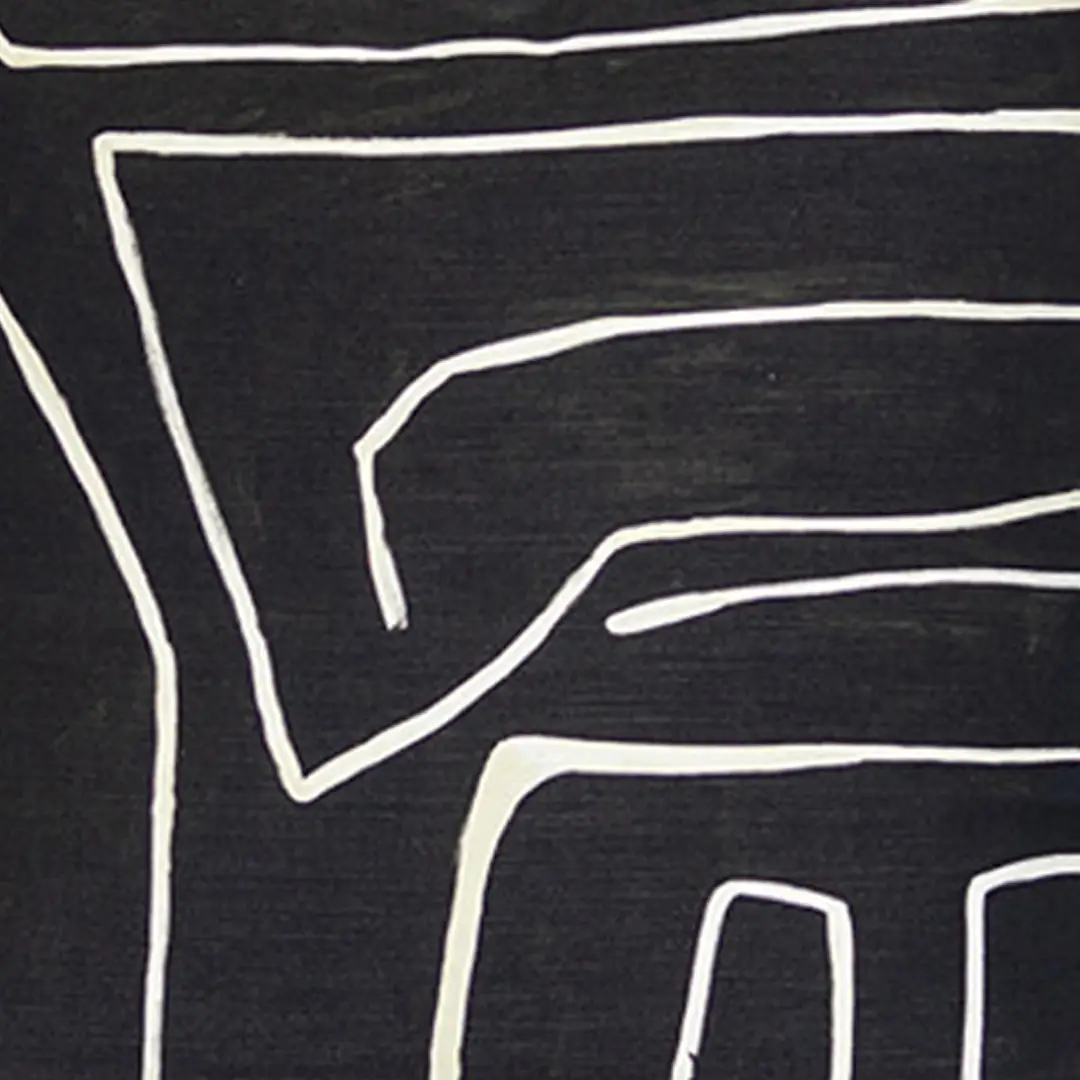 Abstract black and white geometric painting