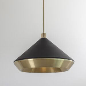 Shear pendant XL / Brass and Black