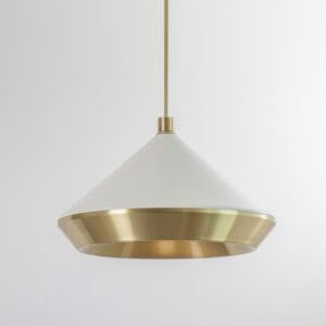 Shear pendant XL / Brass and White