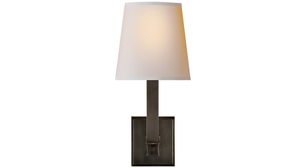 Modern wall-mounted lamp with white shade