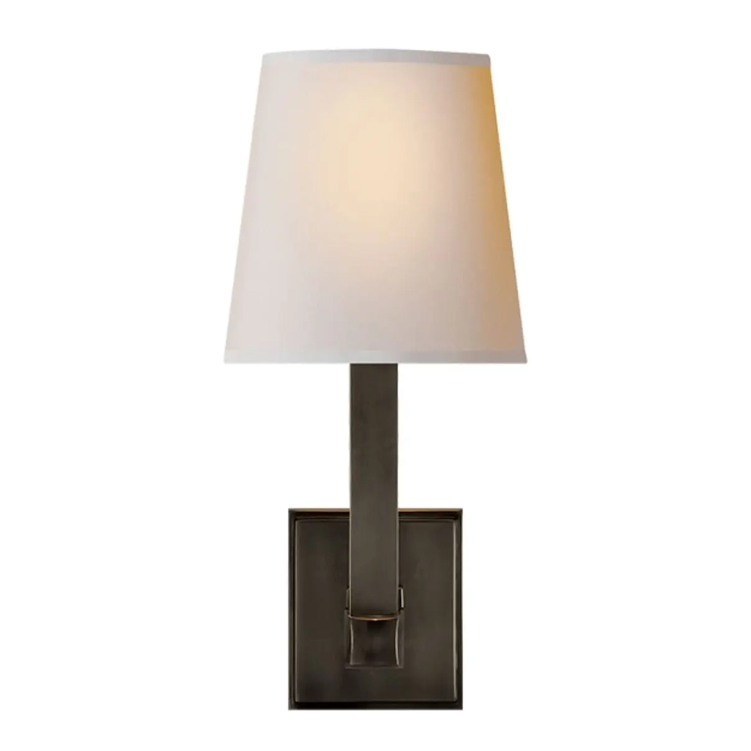 Elegant wall-mounted lamp with white shade