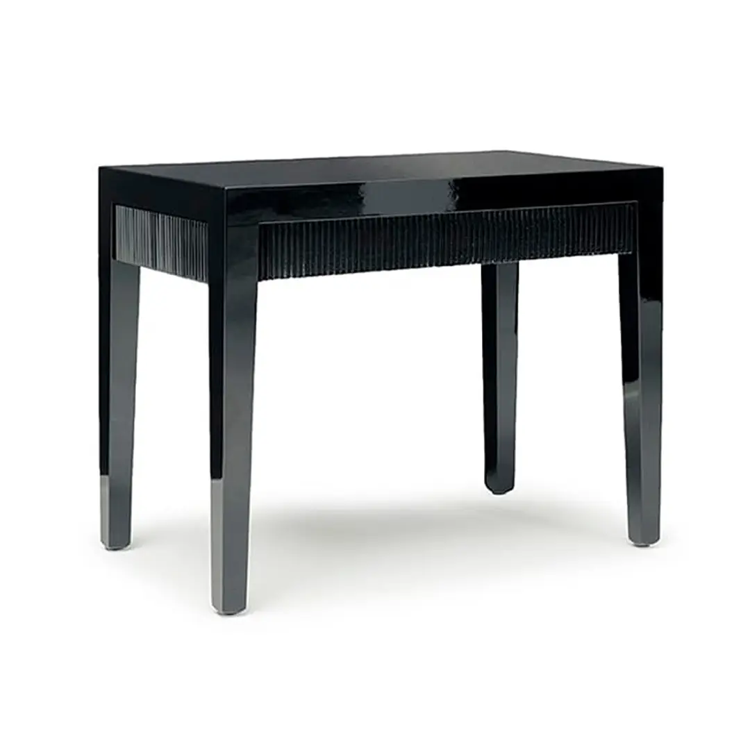 Glossy black modern table isolated on white