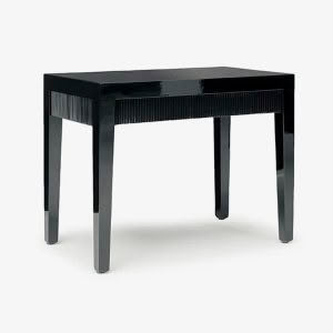 Glossy black modern table isolated on white