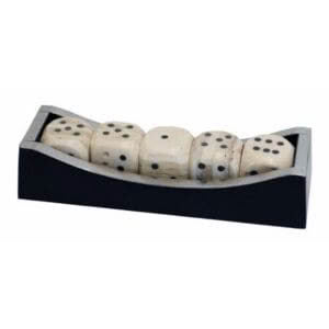 DICE IN WOODEN TRAY col. WHITE - EU7999