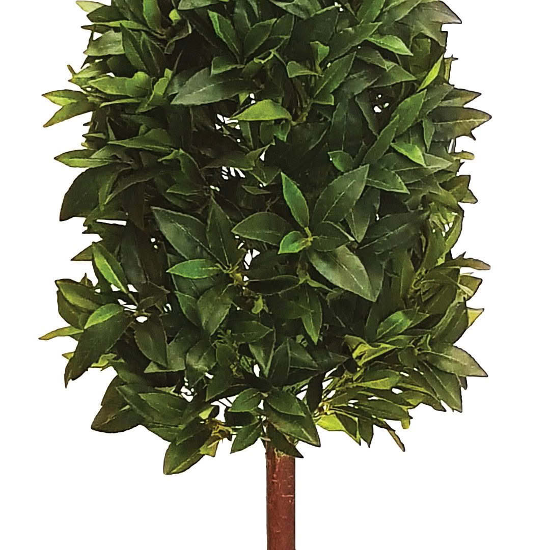 Dense green artificial topiary tree