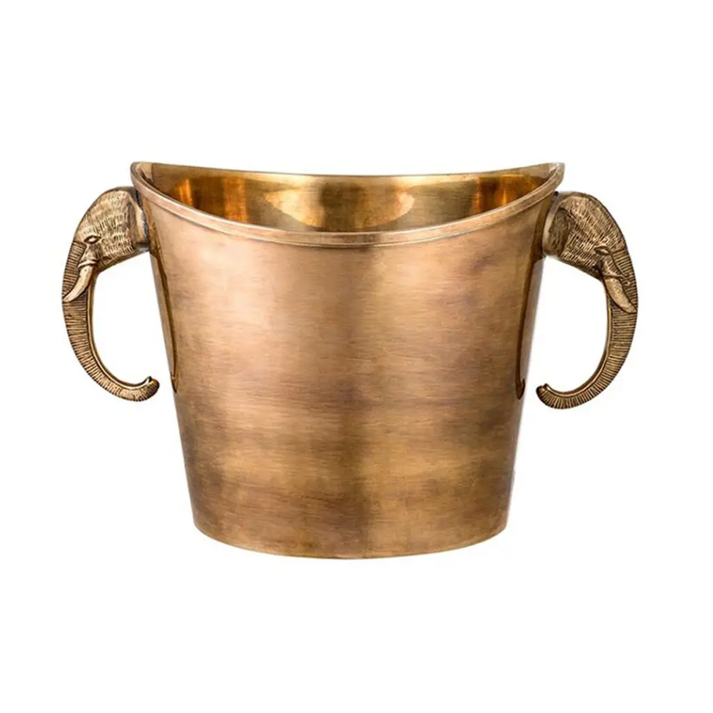 Bronze bucket with elephant head handles
