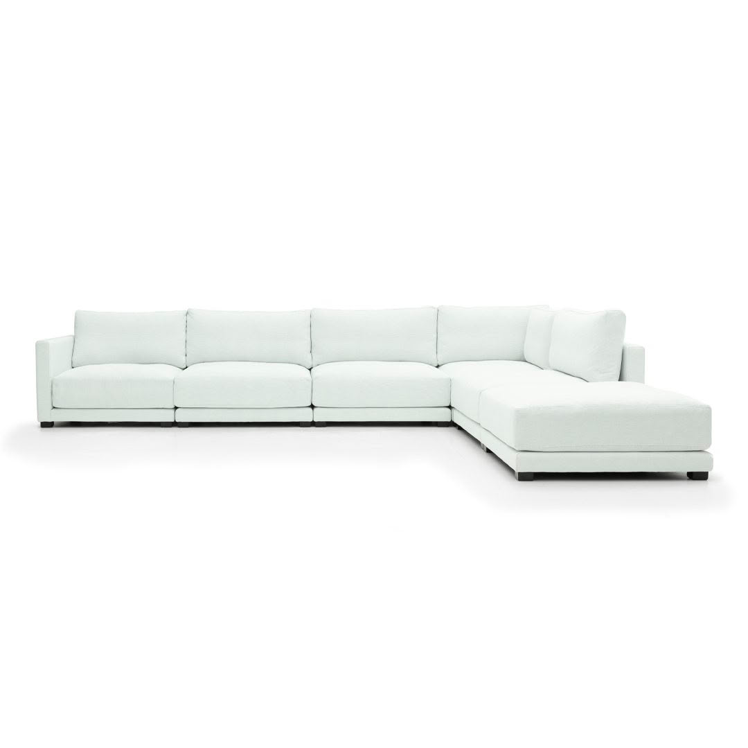Modern white sectional sofa with chaise