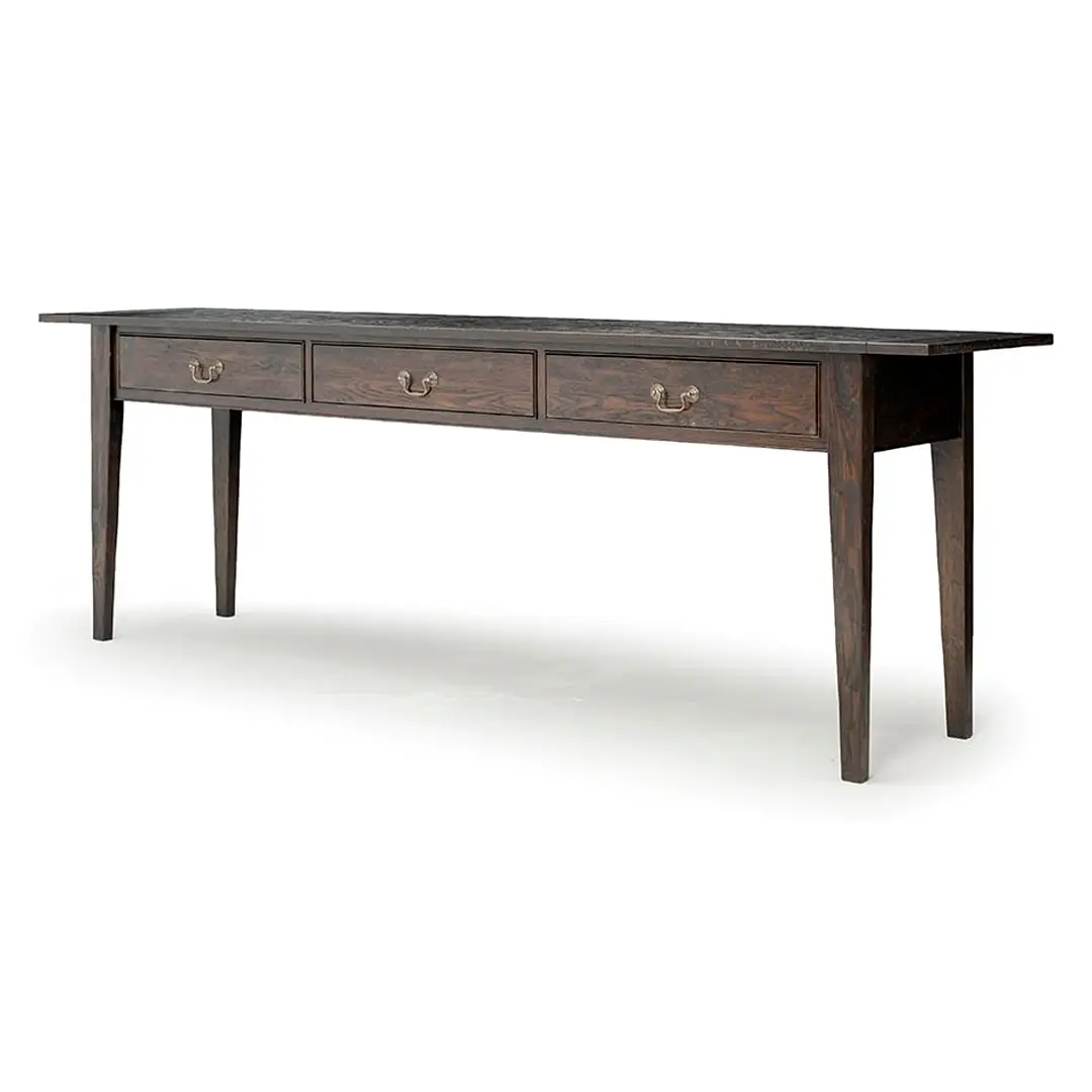 Antique wooden table with three drawers