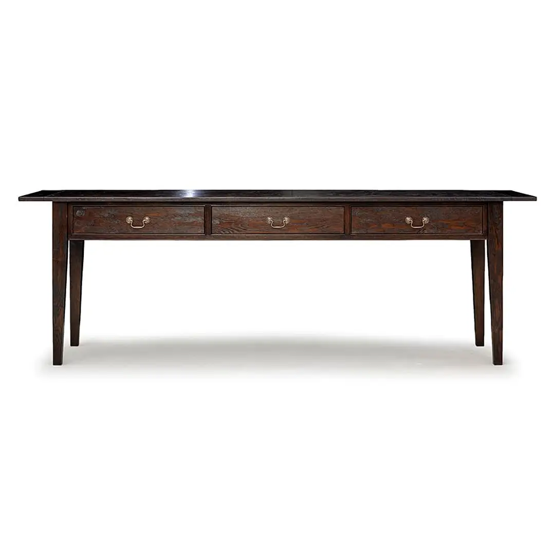 Antique wooden desk with three drawers