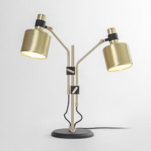 Riddle Table Lamp – Double / Brass with black