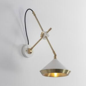 Shear wall light Brass and White