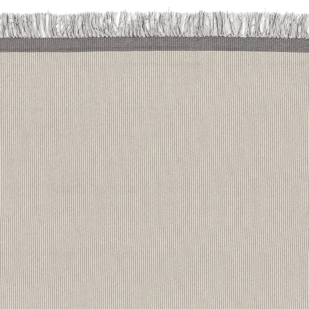 Textured light gray fabric with frayed edge